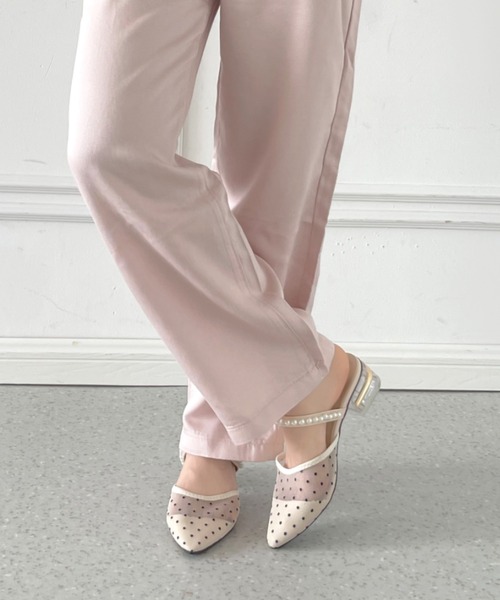 Shoes in Closet(シューズインクローゼット)の「クリアゴールドヒール チュール パールストラップ ミュール パンプス 492(パンプス・レディース・ブラック/ホワイト/アイボリー・L/M/S/LL)」の14枚目の写真