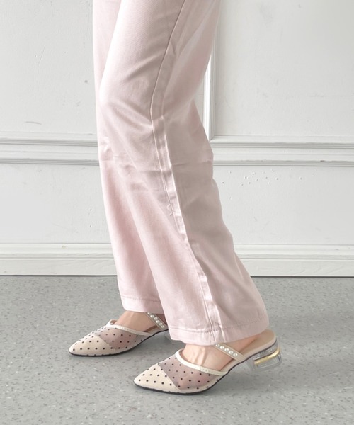 Shoes in Closet(シューズインクローゼット)の「クリアゴールドヒール チュール パールストラップ ミュール パンプス 492(パンプス・レディース・ブラック/ホワイト/アイボリー・L/M/S/LL)」の15枚目の写真