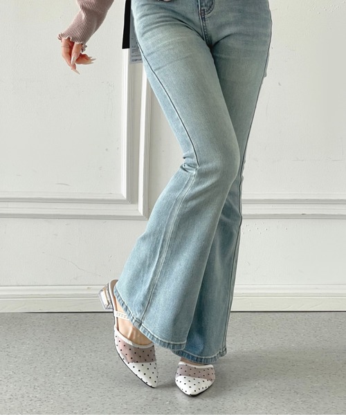 Shoes in Closet(シューズインクローゼット)の「クリアゴールドヒール チュール パールストラップ ミュール パンプス 492(パンプス・レディース・ブラック/ホワイト/アイボリー・L/M/S/LL)」の6枚目の写真