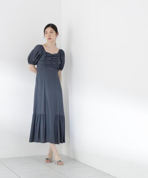 PROPORTION BODY DRESSING（プロポーションボディドレッシング）の「フロントギャザーパフスリーブワンピース / 1216140510（ワンピース・レディース・レッド/ダークグレー・MEDIUM/P/S/SMALL）」の5枚目の写真