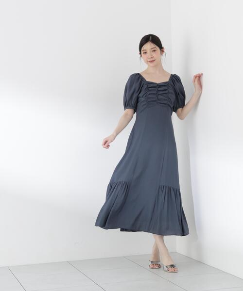 PROPORTION BODY DRESSING（プロポーションボディドレッシング）の「フロントギャザーパフスリーブワンピース / 1216140510（ワンピース・レディース・レッド/ダークグレー・MEDIUM/P/S/SMALL）」の6枚目の写真