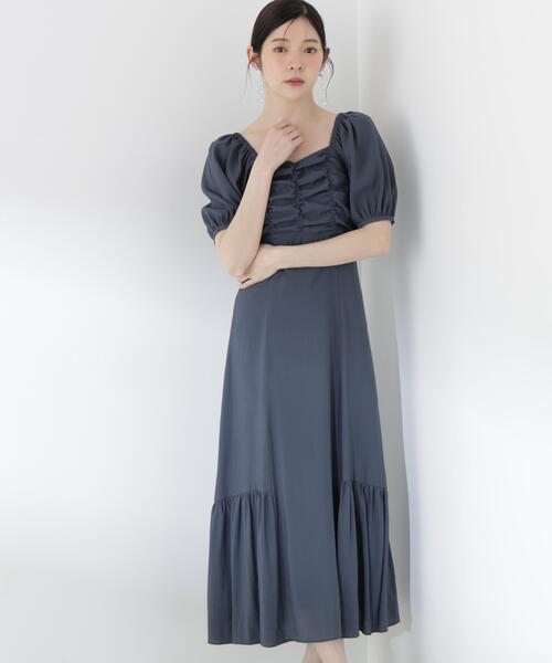 PROPORTION BODY DRESSING（プロポーションボディドレッシング）の「フロントギャザーパフスリーブワンピース / 1216140510（ワンピース・レディース・レッド/ダークグレー・MEDIUM/P/S/SMALL）」の9枚目の写真