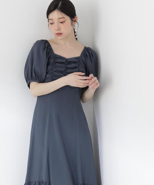 PROPORTION BODY DRESSING（プロポーションボディドレッシング）の「フロントギャザーパフスリーブワンピース / 1216140510（ワンピース・レディース・レッド/ダークグレー・MEDIUM/P/S/SMALL）」の10枚目の写真