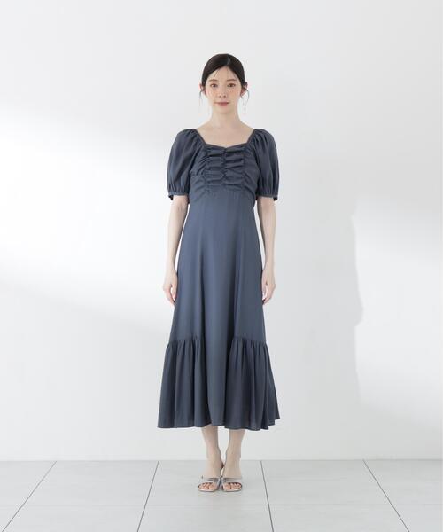 PROPORTION BODY DRESSING（プロポーションボディドレッシング）の「フロントギャザーパフスリーブワンピース / 1216140510（ワンピース・レディース・レッド/ダークグレー・MEDIUM/P/S/SMALL）」の11枚目の写真