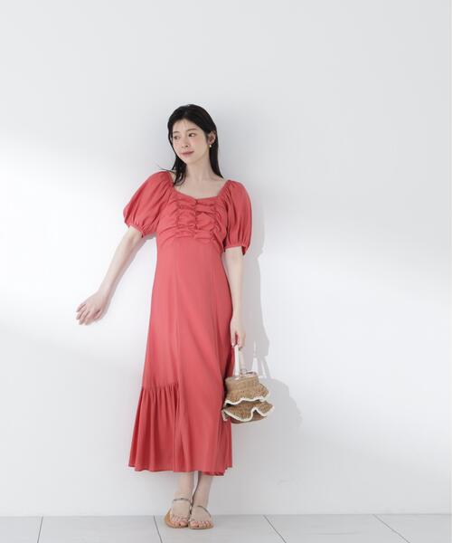 PROPORTION BODY DRESSING（プロポーションボディドレッシング）の「フロントギャザーパフスリーブワンピース / 1216140510（ワンピース・レディース・レッド/ダークグレー・MEDIUM/P/S/SMALL）」の21枚目の写真