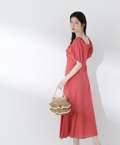 PROPORTION BODY DRESSING（プロポーションボディドレッシング）の「フロントギャザーパフスリーブワンピース / 1216140510（ワンピース・レディース・レッド/ダークグレー・MEDIUM/P/S/SMALL）」の22枚目の写真