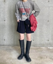 BUBBLPOINTプリントTシャツ(kiharu select) / ロンT ロゴTシャツ 長袖 古着風 ヴィンテージライク