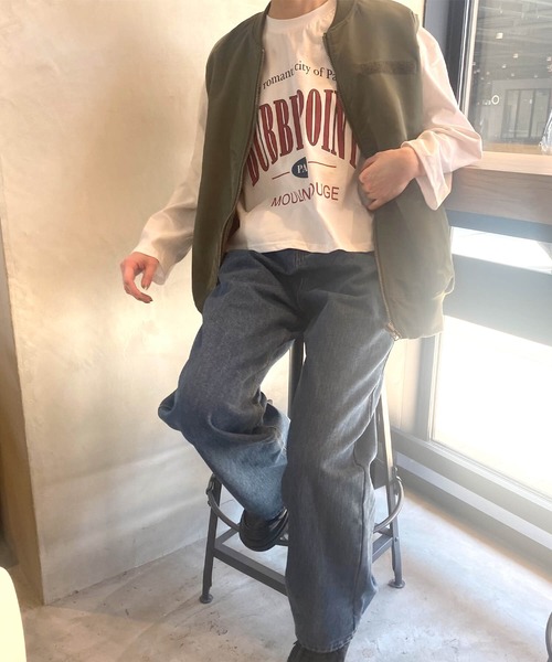 ISOOK(アイスー)の「BUBBLPOINTプリントTシャツ(kiharu select) / ロンT ロゴTシャツ 長袖 古着風 ヴィンテージライク(Tシャツ/カットソー・レディース・ホワイト/グレー・FREE)」の7枚目の写真