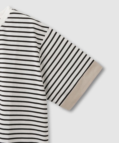 NAVY(ネイビー)の「【SARARI /サラリ】接触冷感 袖配色プレーティング クルーネック DRY UVカットTシャツ(Tシャツ/カットソー・レディース・チャコール/ベージュ/ブラック・M/L)」の6枚目の写真