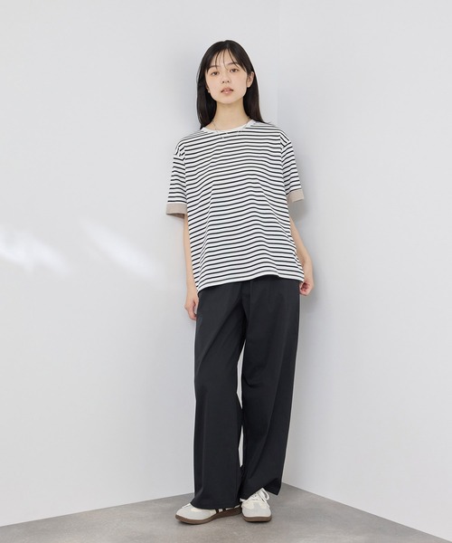 NAVY(ネイビー)の「【SARARI /サラリ】接触冷感 袖配色プレーティング クルーネック DRY UVカットTシャツ(Tシャツ/カットソー・レディース・チャコール/ベージュ/ブラック・M/L)」の12枚目の写真