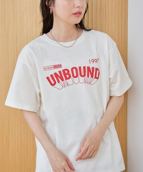 coen(コーエン)の「【汗染み軽減】 立体ロゴ風プリントTシャツ(Tシャツ/カットソー・レディース・ベージュ/オフホワイト/ライトグレー・M/L)」の8枚目の写真