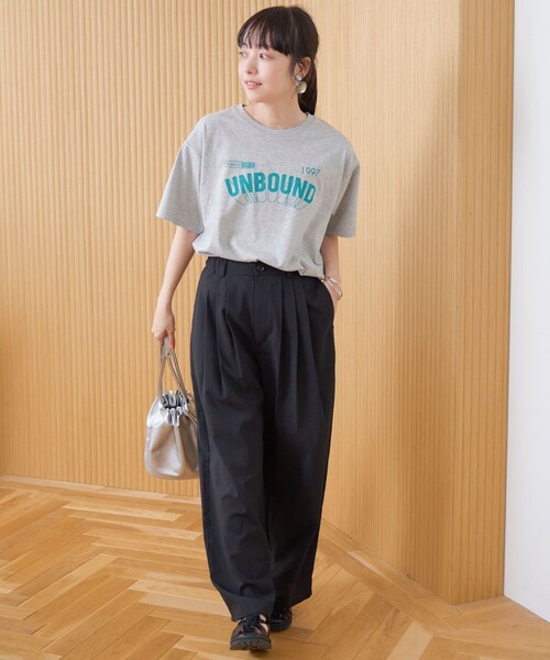 coen(コーエン)の「【汗染み軽減】 立体ロゴ風プリントTシャツ(Tシャツ/カットソー・レディース・ベージュ/オフホワイト/ライトグレー・M/L)」の9枚目の写真