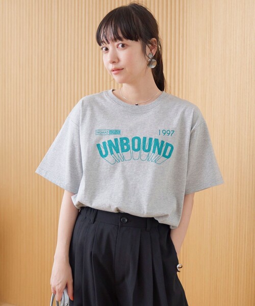 coen(コーエン)の「【汗染み軽減】 立体ロゴ風プリントTシャツ(Tシャツ/カットソー・レディース・ベージュ/オフホワイト/ライトグレー・M/L)」の12枚目の写真