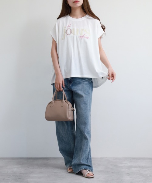 Anna Nicola(アンナニコラ)の「Anna Nicola ロゴ刺繍カットソー(Tシャツ/カットソー・レディース・オフホワイト/ピンク/ライトグリーン・38)」の21枚目の写真