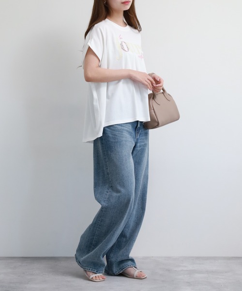 Anna Nicola(アンナニコラ)の「Anna Nicola ロゴ刺繍カットソー(Tシャツ/カットソー・レディース・オフホワイト/ピンク/ライトグリーン・38)」の22枚目の写真