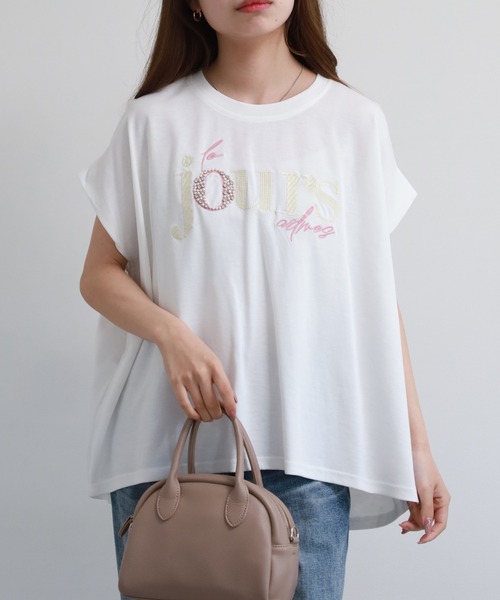 Anna Nicola(アンナニコラ)の「Anna Nicola ロゴ刺繍カットソー(Tシャツ/カットソー・レディース・オフホワイト/ピンク/ライトグリーン・38)」の16枚目の写真