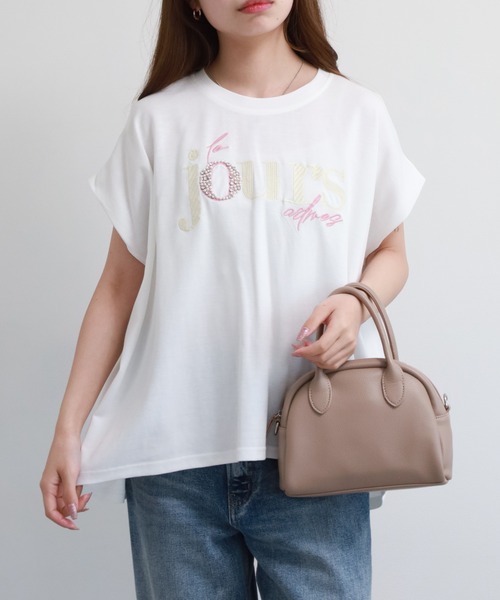 Anna Nicola(アンナニコラ)の「Anna Nicola ロゴ刺繍カットソー(Tシャツ/カットソー・レディース・オフホワイト/ピンク/ライトグリーン・38)」の17枚目の写真