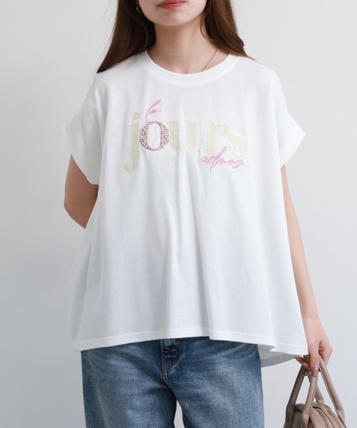 Anna Nicola(アンナニコラ)の「Anna Nicola ロゴ刺繍カットソー(Tシャツ/カットソー・レディース・オフホワイト/ピンク/ライトグリーン・38)」の19枚目の写真