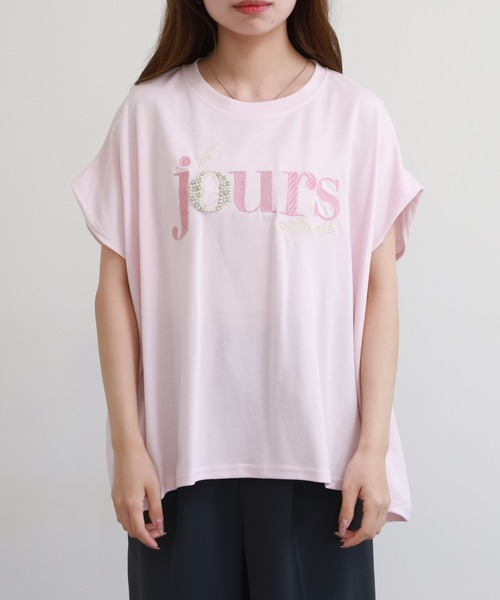 Anna Nicola(アンナニコラ)の「Anna Nicola ロゴ刺繍カットソー(Tシャツ/カットソー・レディース・オフホワイト/ピンク/ライトグリーン・38)」の9枚目の写真