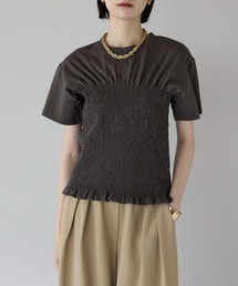 シャーリング クロップドTシャツ