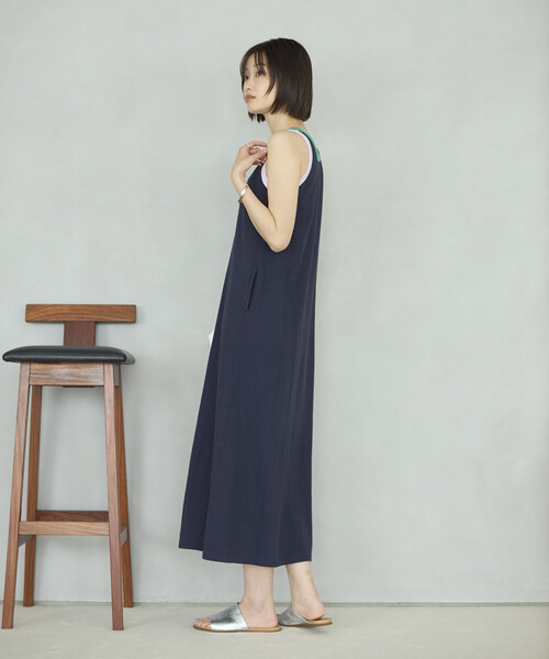 FilMelange(フィルメランジェ)の「FilMelange × Firsthand/フィルメランジェ 別注ELIZA / 配色 リンガー カットソー ワンピース(ワンピース・レディース・ネイビー/ブラウン・FREE)」の22枚目の写真