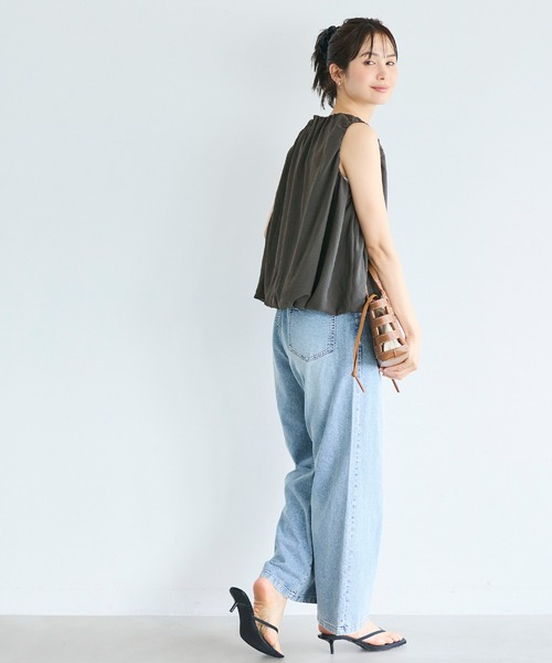 coca(coca)(コカ)の「バルーンノースリーブブラウス(シャツ/ブラウス・レディース・チャコール/ホワイト・L/M/S)」の4枚目の写真