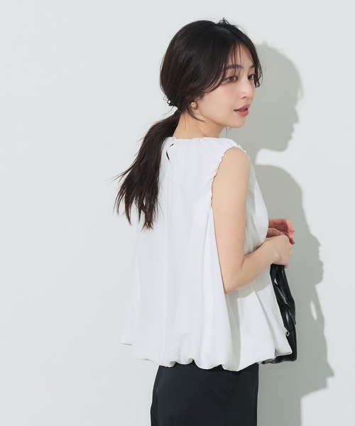 coca(coca)(コカ)の「バルーンノースリーブブラウス(シャツ/ブラウス・レディース・チャコール/ホワイト・L/M/S)」の10枚目の写真