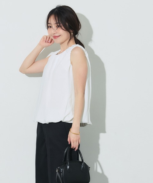 coca(coca)(コカ)の「バルーンノースリーブブラウス(シャツ/ブラウス・レディース・チャコール/ホワイト・L/M/S)」の13枚目の写真