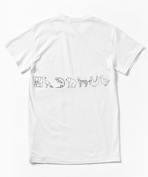 YOUNG&OLSEN The DRYGOODS STORE（ヤングアンドオルセン）の「【YOUNG&OLSEN The DRYGOODS STORE】YOUNG&OLSEN The DRYGOODS STORE 動物ぐるりTシャツ（Tシャツ/カットソー・レディース・ブルー/ピンク/ホワイト・S/L/M）」の4枚目の写真
