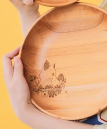 ScoLar（スカラー）の「662734：木製ラウンドディッシュ Lサイズ 花ネコ柄（食器）」