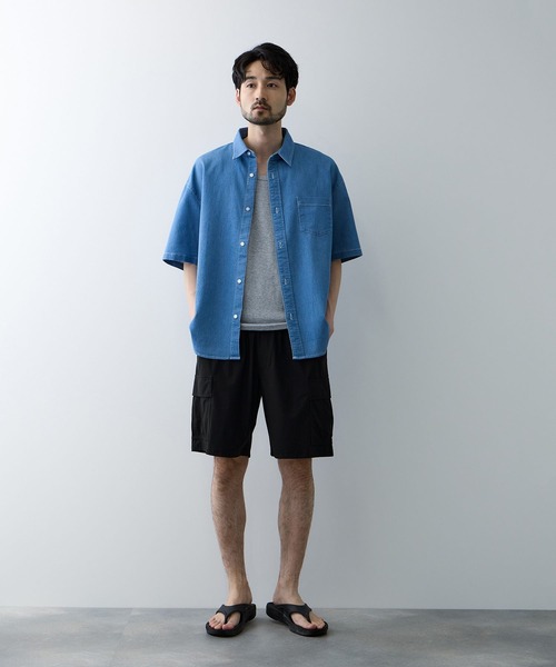 NAVY(ネイビー)の「SARARI 接触冷感 極冷UVカット カーゴショートパンツ(その他パンツ・メンズ・ブラック/チャコールグレー・XL/L/M)」の5枚目の写真