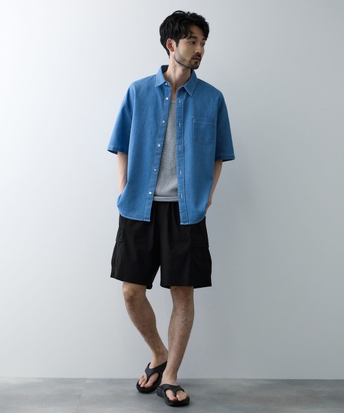 NAVY(ネイビー)の「SARARI 接触冷感 極冷UVカット カーゴショートパンツ(その他パンツ・メンズ・ブラック/チャコールグレー・XL/L/M)」の6枚目の写真