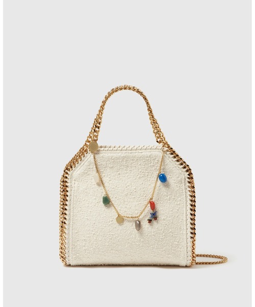 STELLA McCARTNEY(ステラマッカートニー)の「Falabella Charm-Embellished Mini Tote Bag / ファラベラ チャームディテール ミニ トートバッグ(ショルダーバッグ・レディース・ホワイト・ONE SIZE)」の1枚目の写真