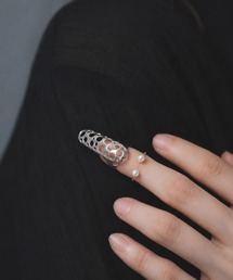【O1jewelry オーワンジュエリー】 レディースリング シルバー925 淡水パール ファランジリング ネイルリング