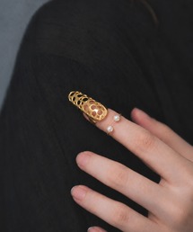 【O1jewelry オーワンジュエリー】 レディースリング シルバー925 淡水パール ファランジリング ネイルリング