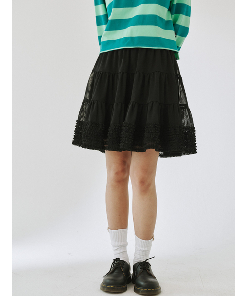 PLZPROJECT（プリーズプロジェクト）の「MESH SKIRT, BLACK（スカート・レディース・その他・FREE）」の5枚目の写真