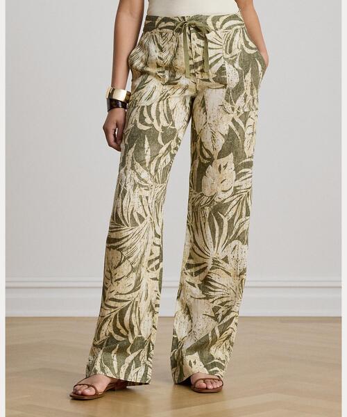 LAUREN RALPH LAUREN(ローレン ラルフ ローレン)の「パームフロンドプリント リネン ワイドレッグ パンツ(その他パンツ・レディース・グリーン系2・00/4/0/2)」の5枚目の写真