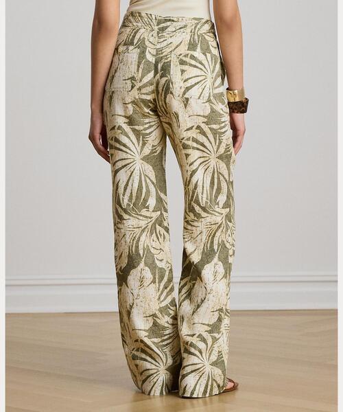 LAUREN RALPH LAUREN(ローレン ラルフ ローレン)の「パームフロンドプリント リネン ワイドレッグ パンツ(その他パンツ・レディース・グリーン系2・00/4/0/2)」の4枚目の写真