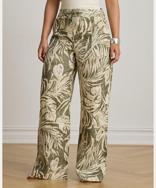 LAUREN RALPH LAUREN(ローレン ラルフ ローレン)の「パームフロンドプリント リネン ワイドレッグ パンツ(その他パンツ・レディース・グリーン系2・00/4/0/2)」の9枚目の写真