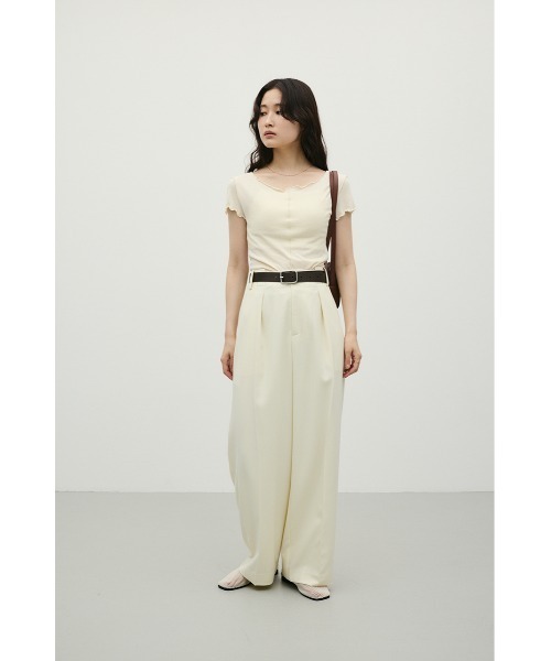 STYLEMIXER(スタイルミキサー)の「バックタックワイドパンツ(スラックス・レディース・ブラック/アイボリー/ブラウン・MEDIUM/SMALL)」の6枚目の写真