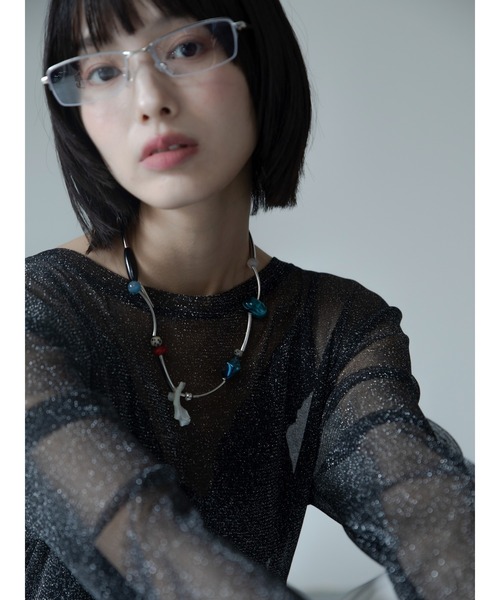 VACANCY(ヴァカンシー)の「カラフルストーンメタリックネックレス(ネックレス・レディース・シルバー・FREE)」の9枚目の写真