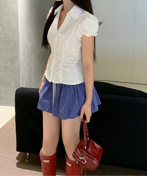 HALEY PESCA(ヘーリーペスカ)の「HALEY PESCA/フロントドロスト オープンカラー半袖シャツ(シャツ/ブラウス・レディース・ホワイト系/ホワイト/その他/ブラック系/ライトブルー・FREE)」の15枚目の写真