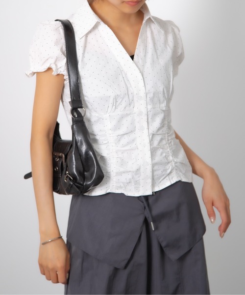 HALEY PESCA(ヘーリーペスカ)の「HALEY PESCA/フロントドロスト オープンカラー半袖シャツ(シャツ/ブラウス・レディース・ホワイト系/ホワイト/その他/ブラック系/ライトブルー・FREE)」の13枚目の写真