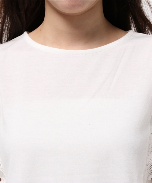 earth music&ecology(アースミュージックアンドエコロジー)の「【2016Summer】ショルダーレースプルオーバー(Tシャツ/カットソー・レディース・ホワイト/ブラック/カーキ/イエロー・FREE)」の13枚目の写真