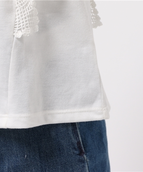 earth music&ecology(アースミュージックアンドエコロジー)の「【2016Summer】ショルダーレースプルオーバー(Tシャツ/カットソー・レディース・ホワイト/ブラック/カーキ/イエロー・FREE)」の6枚目の写真