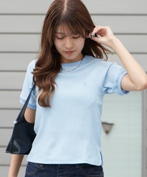 U.S. POLO ASSN./ユーエスポロアッスン ワンポイント刺繍 シアサッカー リンガーTシャツ 秋 秋服 2026年秋冬