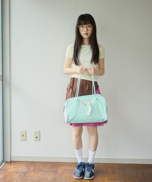 common gull products.（コモンガルプロダクツ）の「キラメキのボストン（ボストンバッグ・レディース・ライトブルー/パープル/アイボリー・FREE）」の5枚目の写真