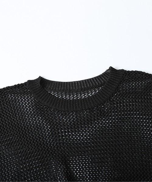 AMELY（エミリー）の「フレンチスリーブニットトップス（Tシャツ/カットソー・レディース・ブラック/ホワイト・フリー）」の9枚目の写真