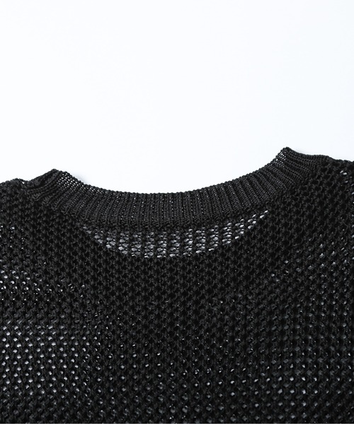 AMELY（エミリー）の「フレンチスリーブニットトップス（Tシャツ/カットソー・レディース・ブラック/ホワイト・フリー）」の4枚目の写真