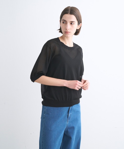 three dots(スリードッツ)の「シアールレックス トップス(ニット/セーター・レディース・ホワイト/グレー/ブラック/ベージュ・SMALL)」の10枚目の写真